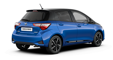 Modrá Toyota Yaris Hybrid - pravá strana