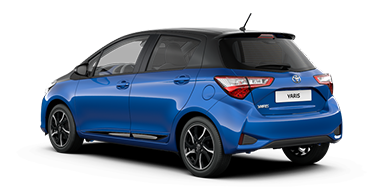 Modrá Toyota Yaris Hybrid - levá strana
