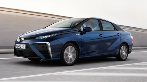 Mirai, driving, daytime, highway' fuel cell, Toyota