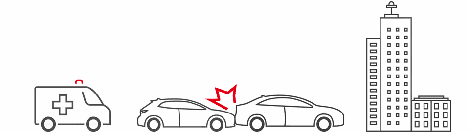 Pokud řidič ani spolujezdci nereagují, tísňová služba okamžitě pošle pomoc do místa nehody vozidla. - Obrázek